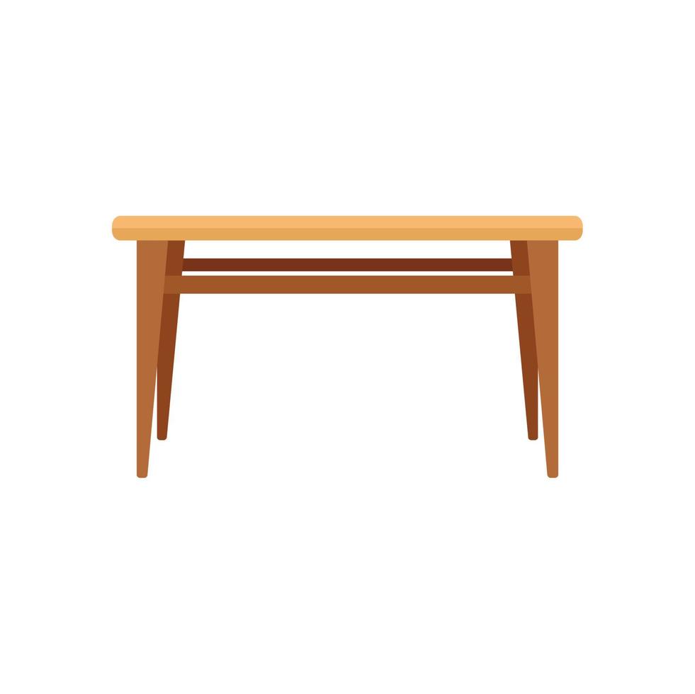 vecteur plat d'icône de table de cuisine. bureau en bois