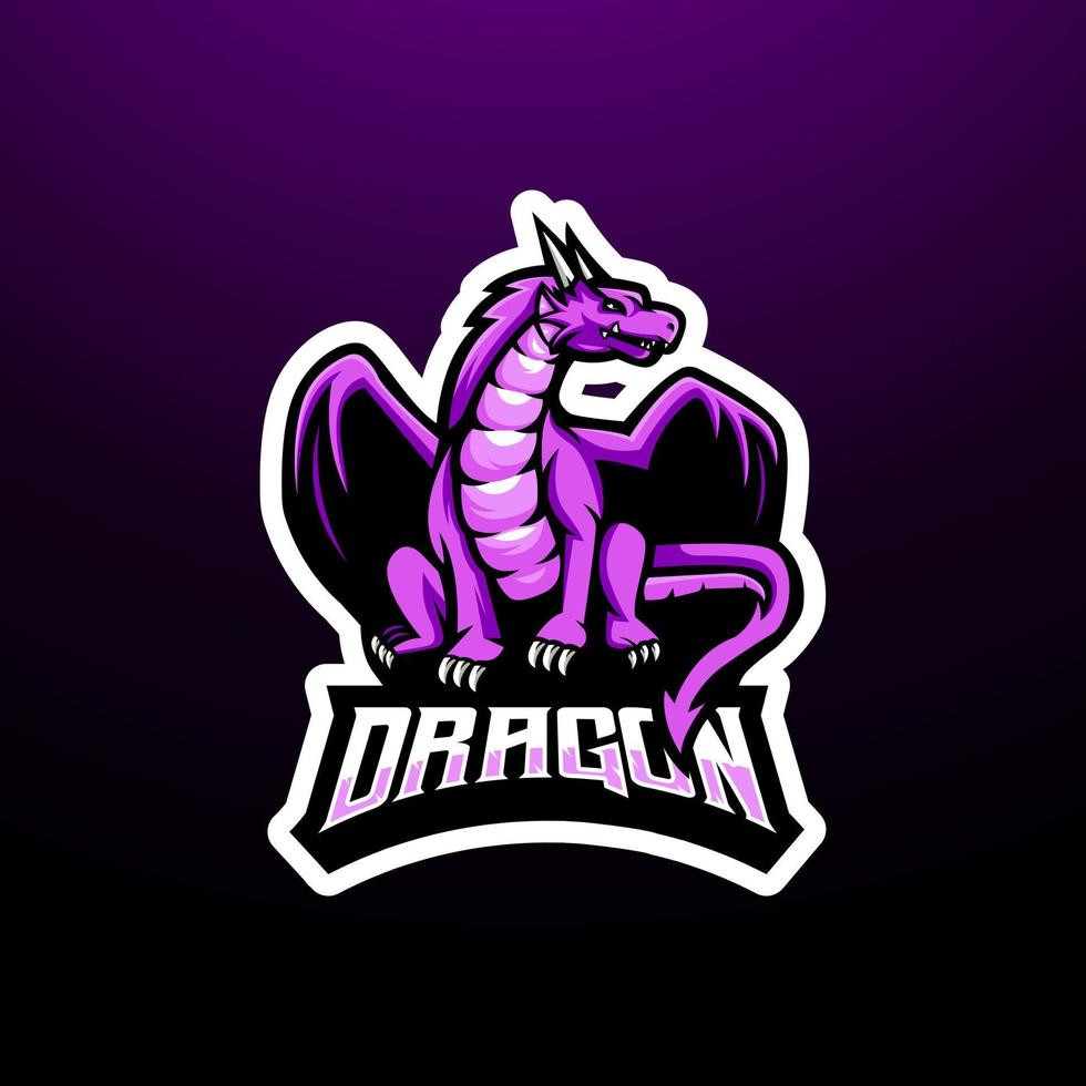 logo de mascotte de jeu esport dragon sport vecteur