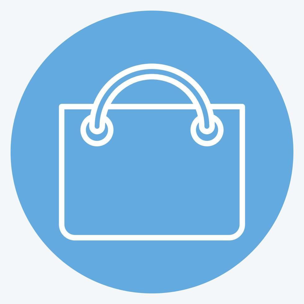 sac à provisions icône. lié au symbole de la boutique en ligne. façon yeux bleus. simple illustration. magasin vecteur