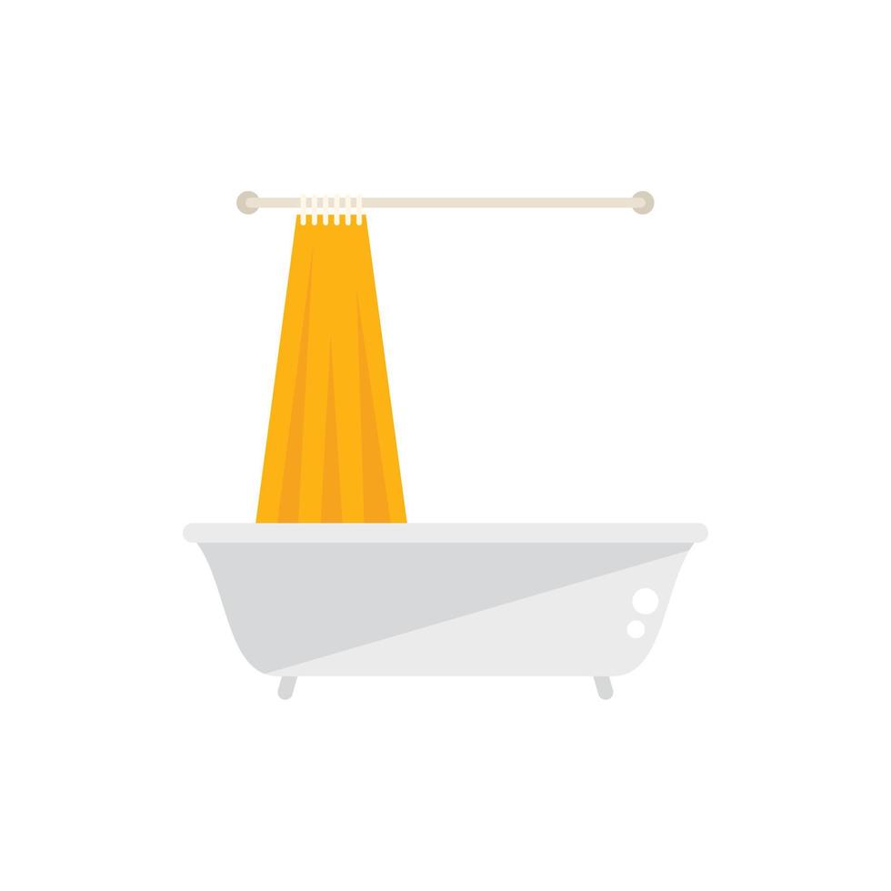 vecteur plat d'icône de rideau de douche propre. conception de salle de bain