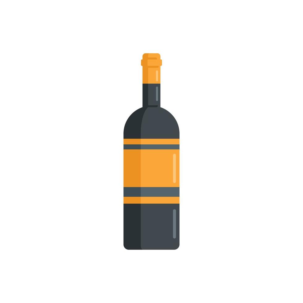 vecteur plat d'icône de bouteille de vin. verre à alcool