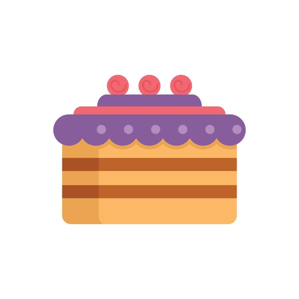 vecteur plat d'icône de gâteau au chocolat. Bon anniversaire