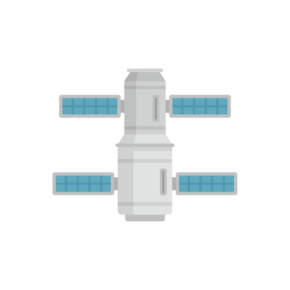 vecteur plat d'icône de petite station spatiale. fusée internationale