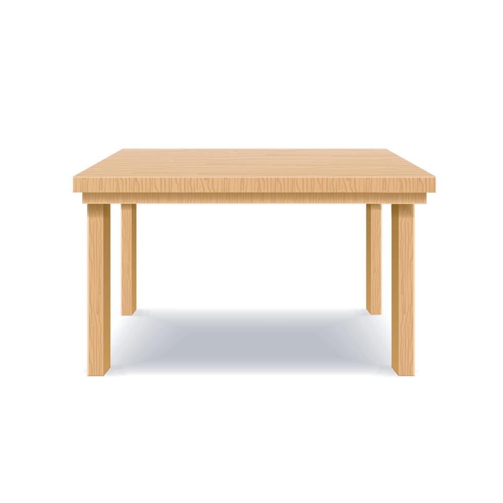 table en bois brun 3d détaillée réaliste. vecteur