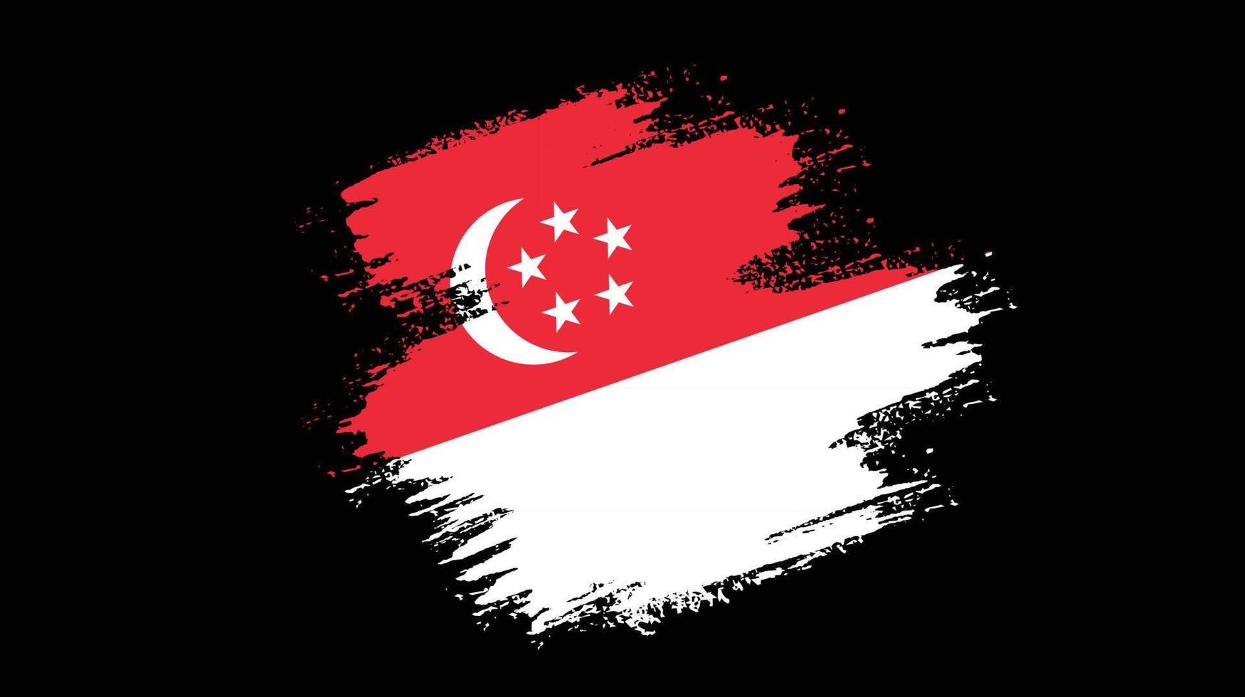 peinture à la main vecteur de drapeau singapour abstrait professionnel