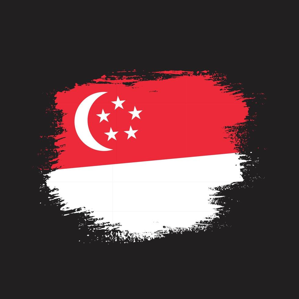 nouveau vecteur de drapeau singapour splash vintage