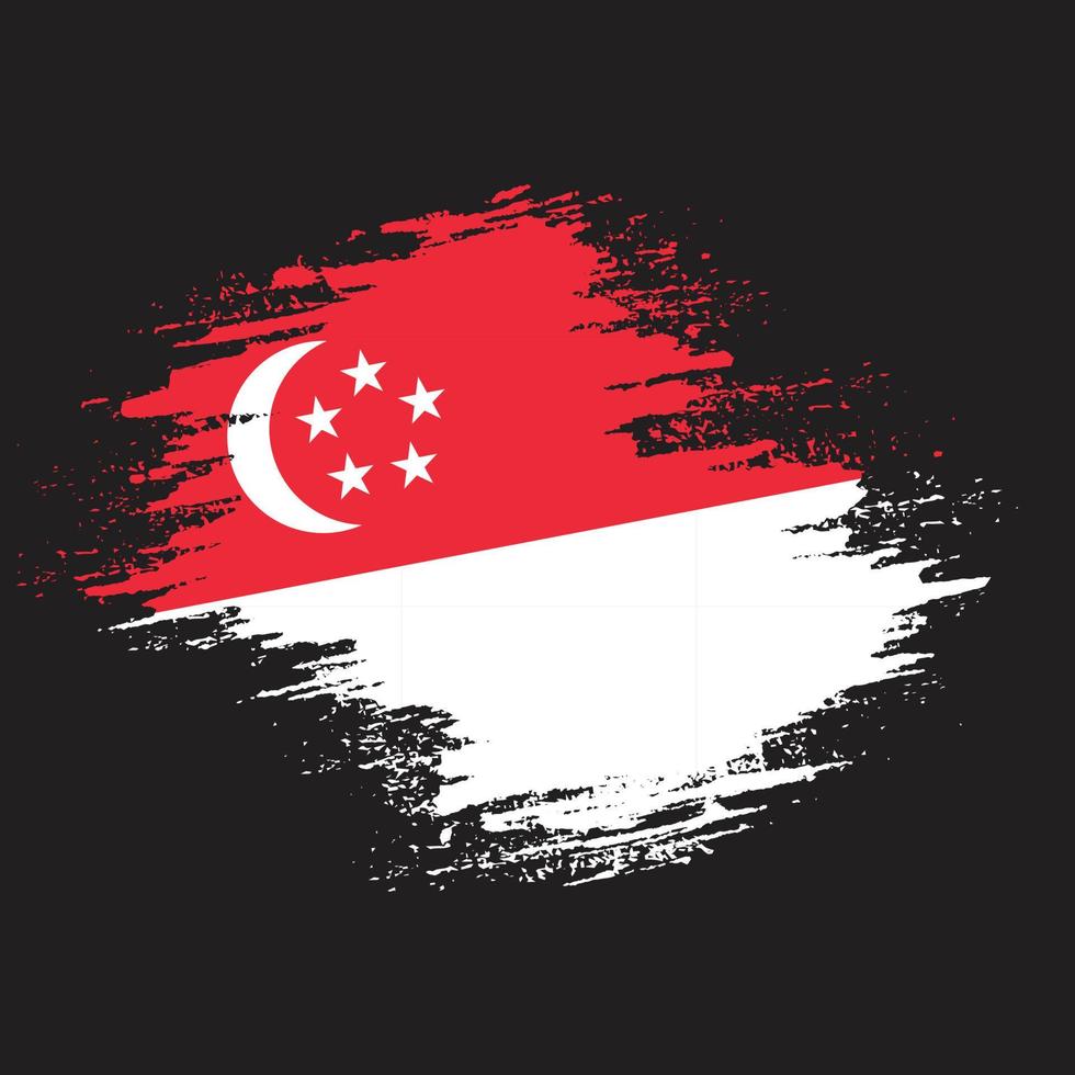 nouveau pinceau grunge texture singapour drapeau vecteur
