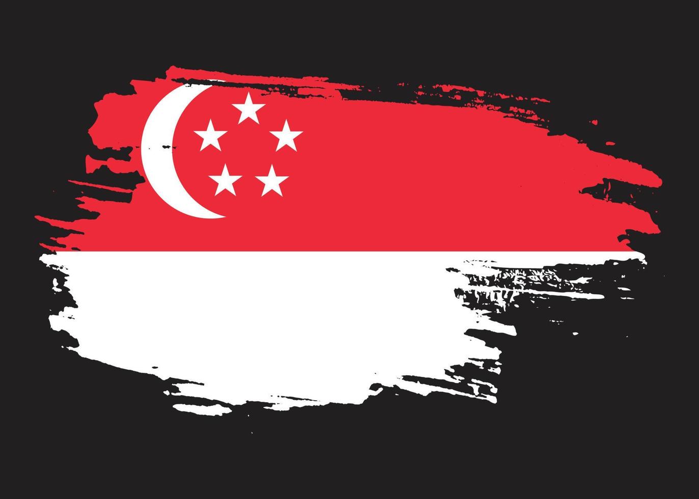 nouveau vecteur de drapeau grunge singapour en détresse