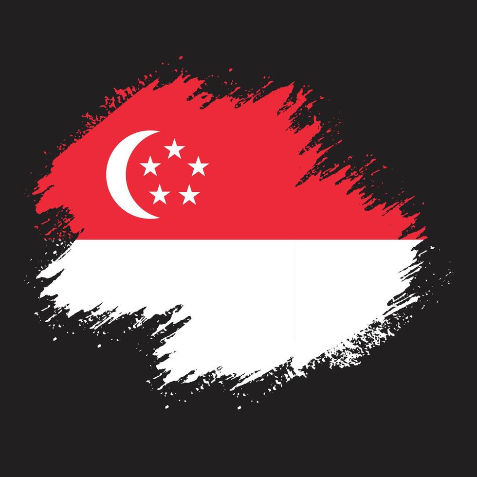 coup de pinceau de vecteur drapeau de singapour