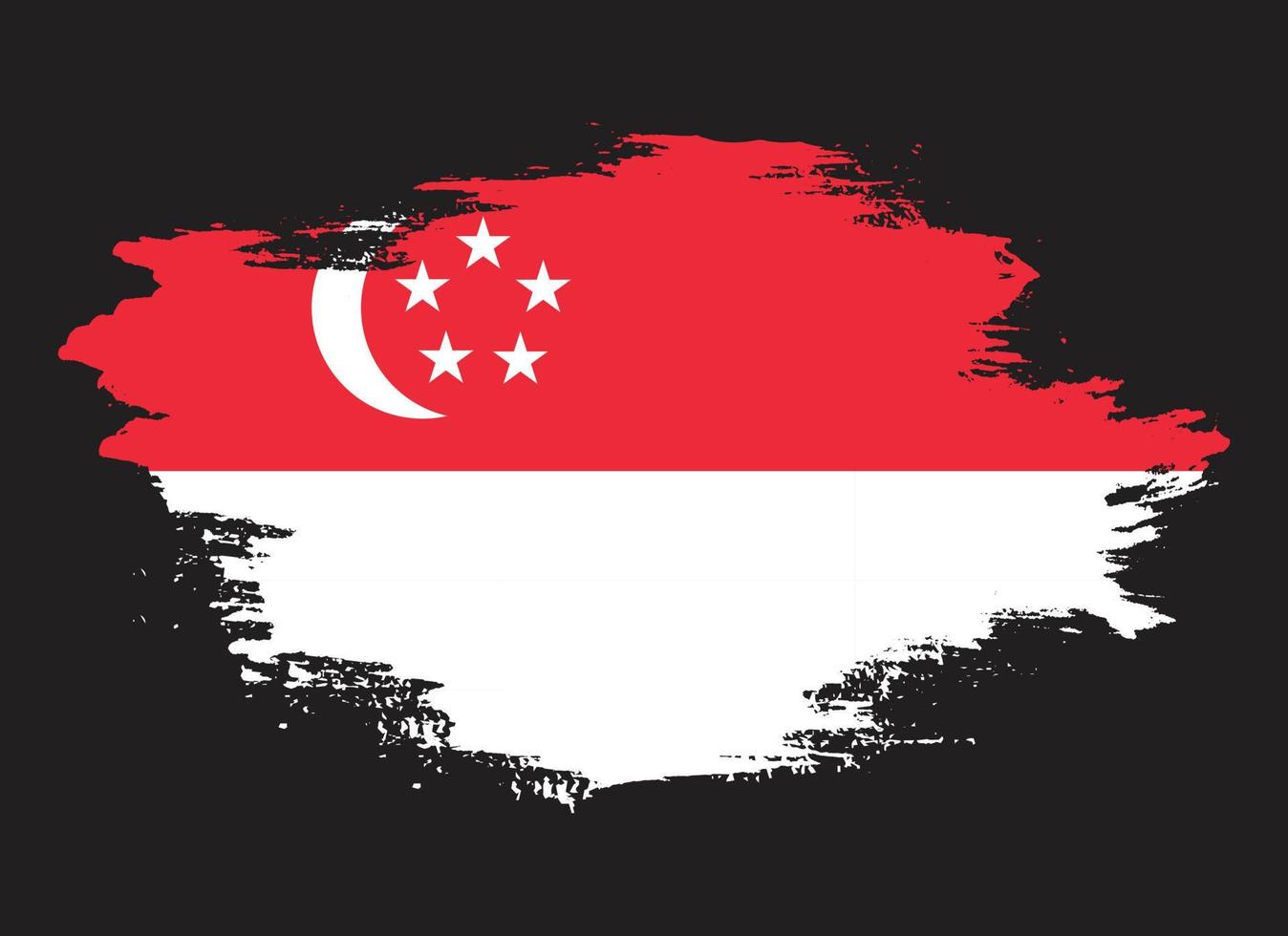 vecteur de drapeau de singapour strie de peinture professionnelle