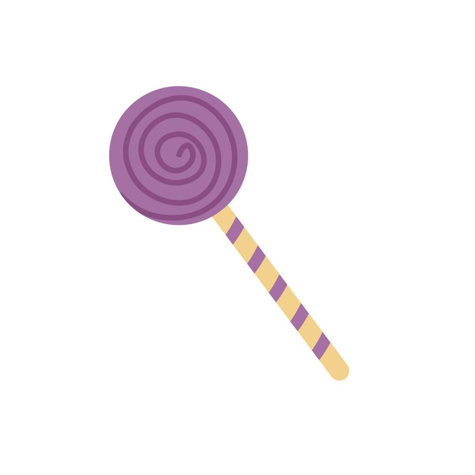 sucette violette dessinée à la main. clipart violet de vecteur. bonbons en spirale. vecteur