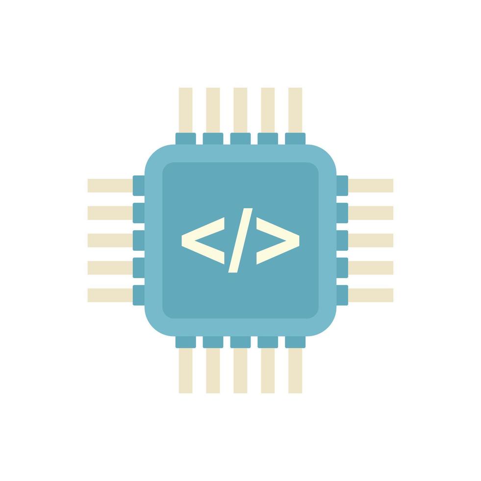 vecteur plat d'icône de processeur de programmation. logiciel arduino