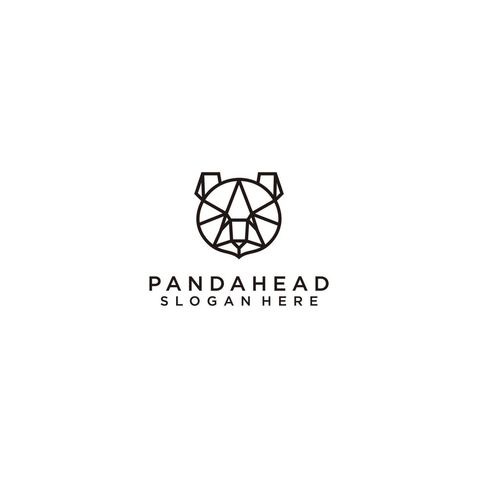 vecteur d'icône de conception de logo de tête de panda