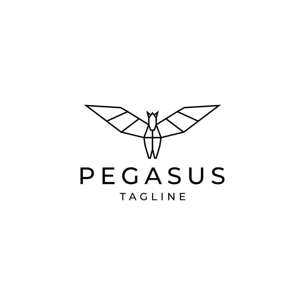 vecteur d'icône de conception de logo pegasus