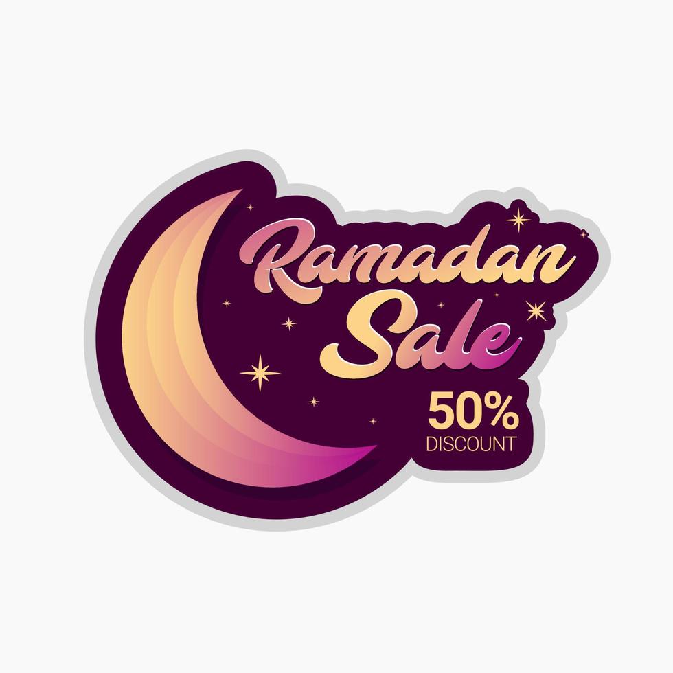 ramadan vente discount autocollant bannière conception promotion commerciale vecteur