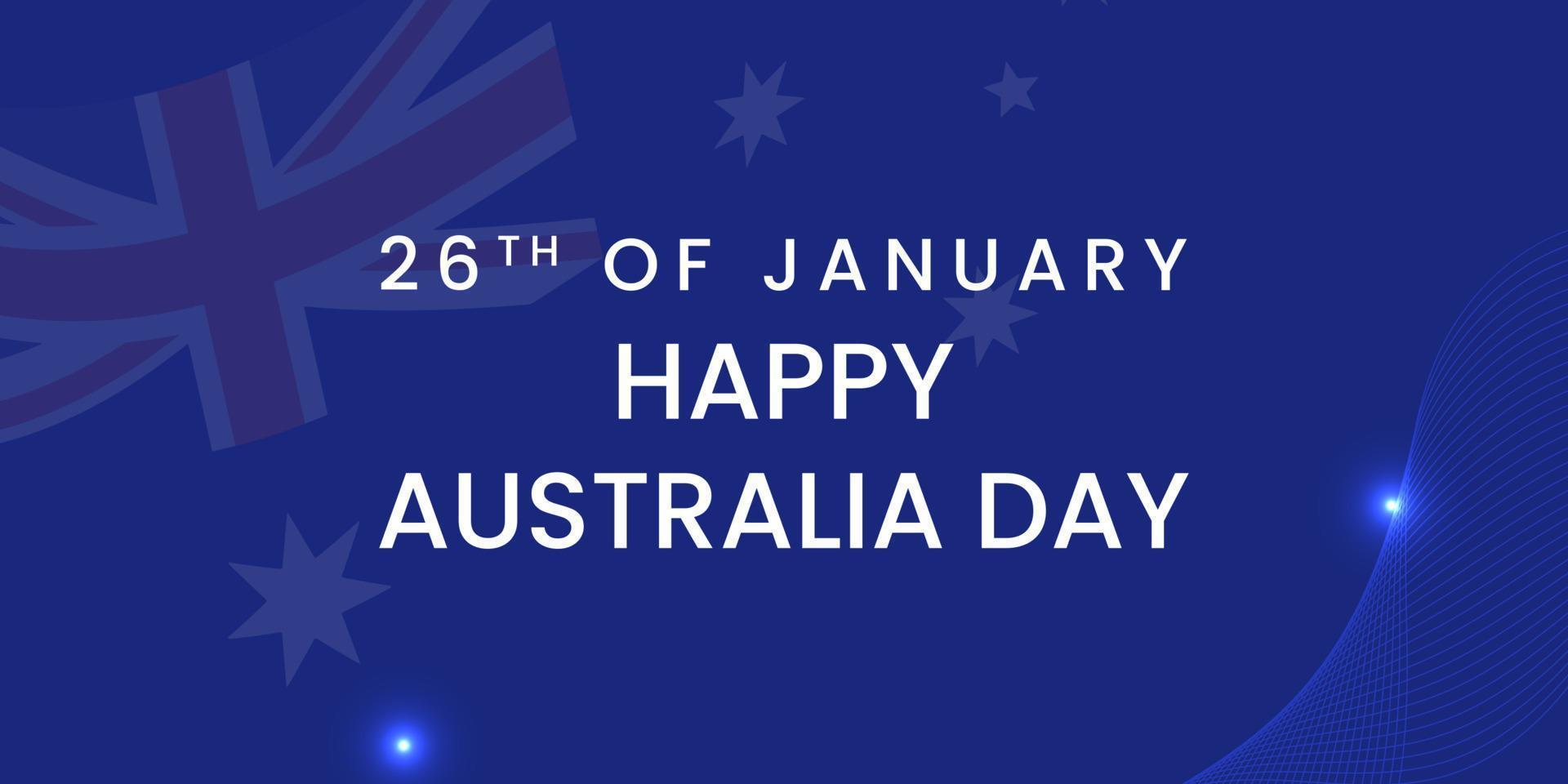 26 janvier bonne fête de l'australie. fond de drapeau et illustration et éléments vectoriels concept national carte de voeux, affiche ou conception de bannière web vecteur