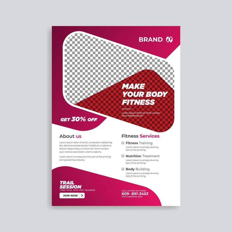 modèle de flyer et affiche de fitness gym vecteur