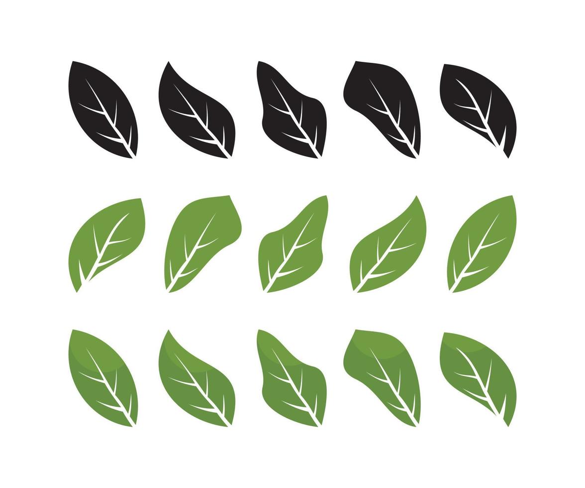 icône de feuille abstraite verte et noire, sur fond blanc. illustration vectorielle. vecteur