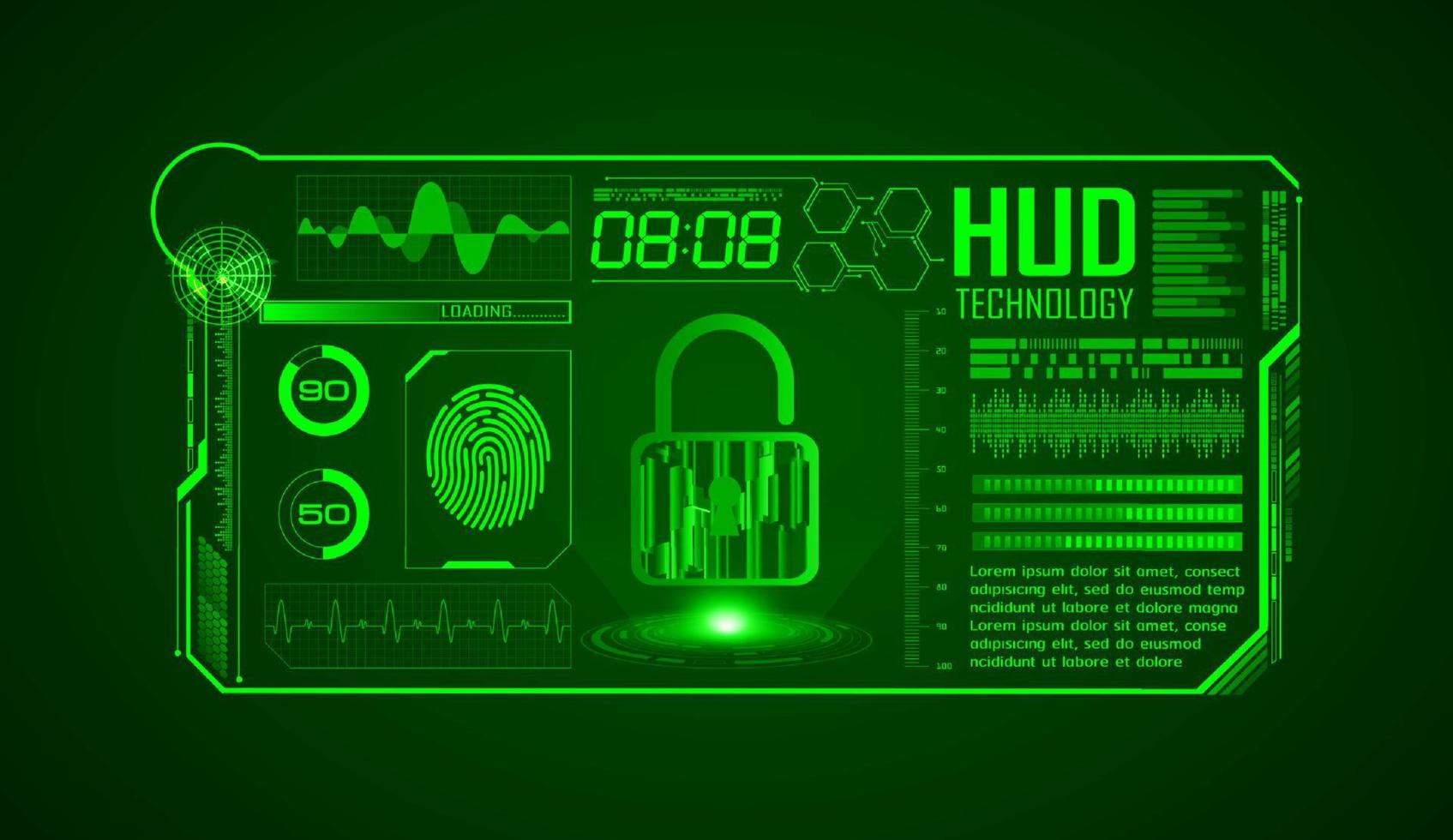 fond décran de technologie hud moderne vecteur