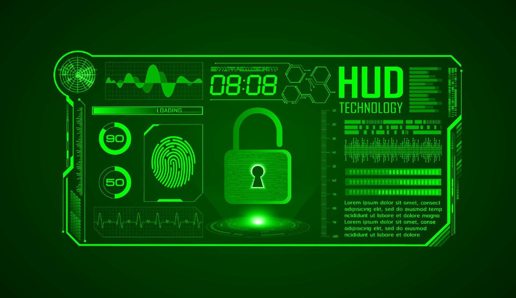 fond décran de technologie hud moderne vecteur