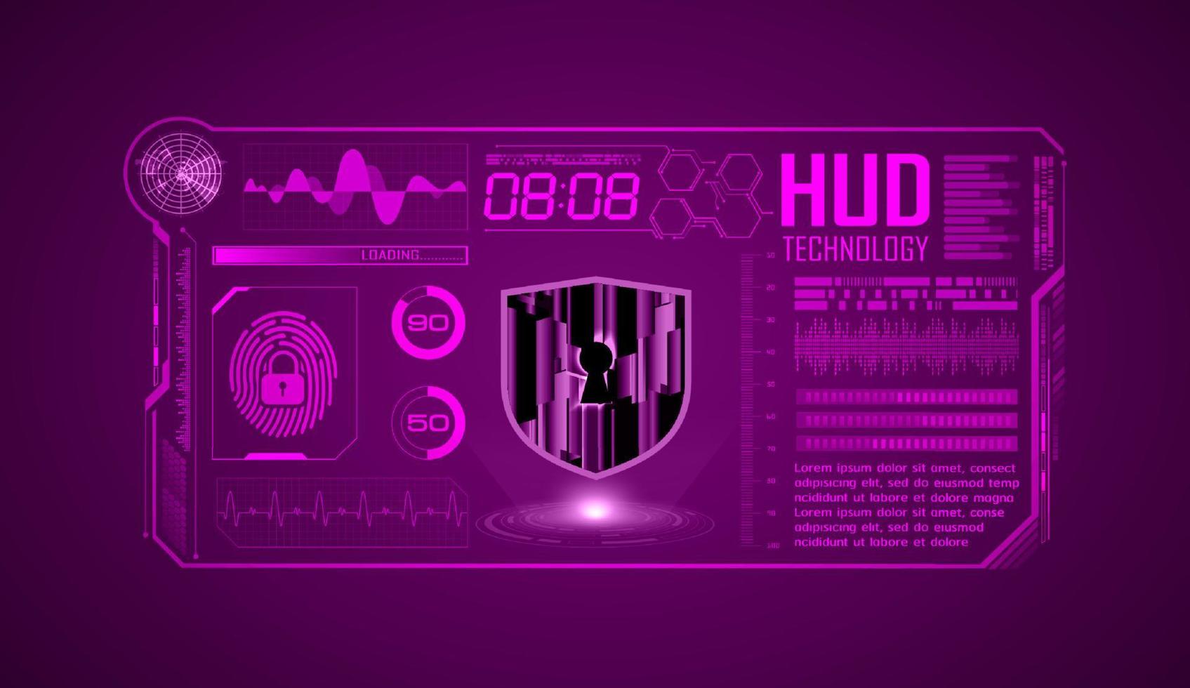 fond décran de technologie hud moderne vecteur