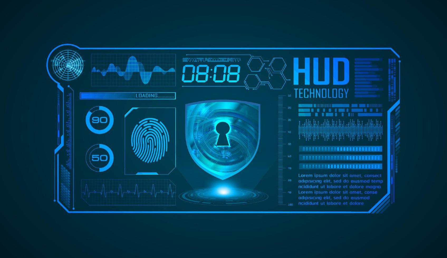 fond décran de technologie hud moderne vecteur