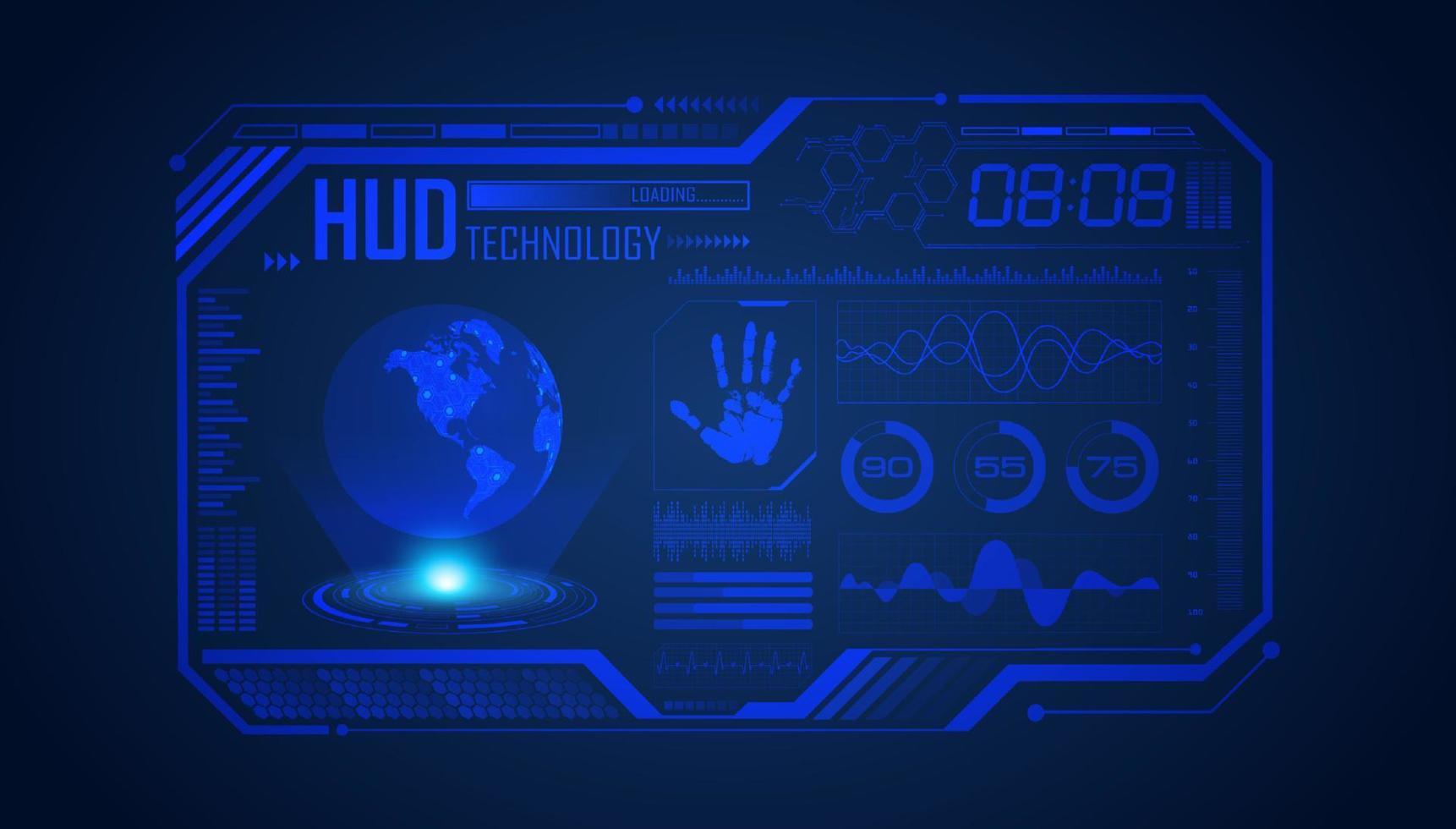 fond décran de technologie hud moderne vecteur