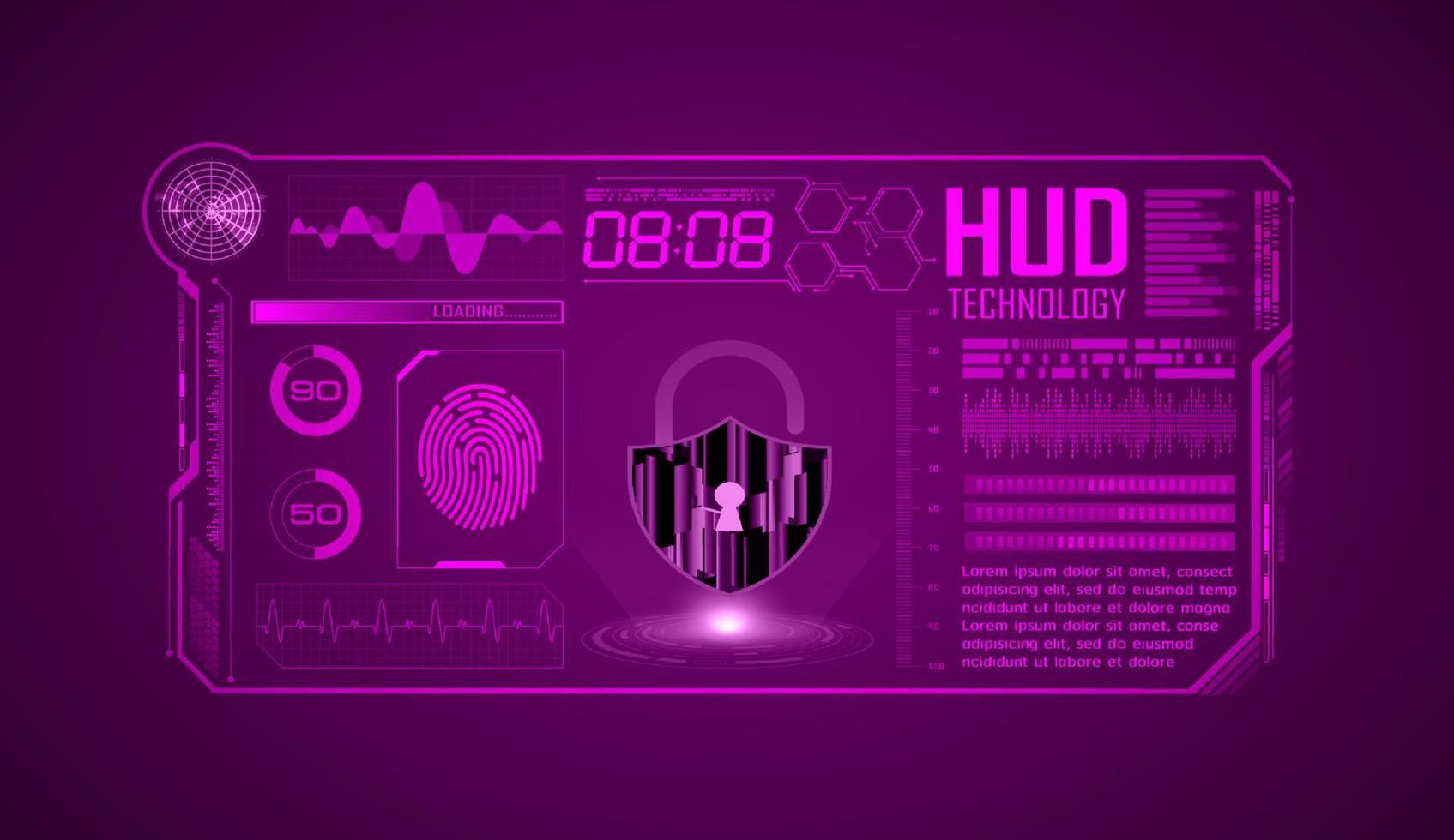 fond décran de technologie hud moderne vecteur