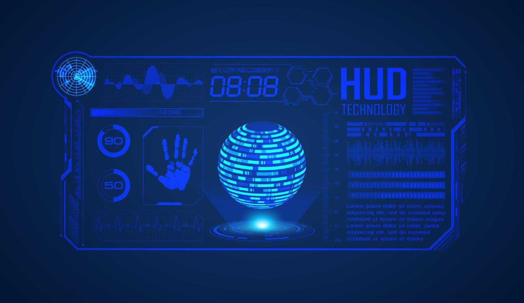 fond décran de technologie hud moderne vecteur