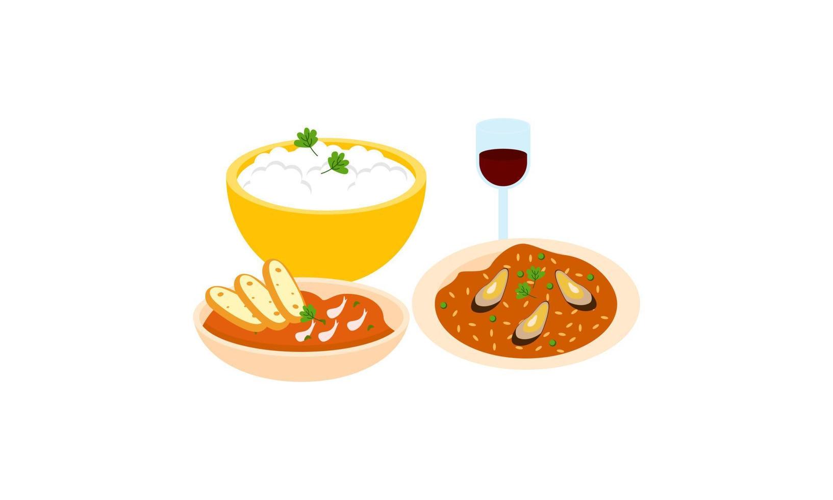 repas traditionnels de diverses cuisines logo vecteur