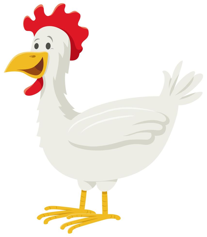 personnage de bande dessinée animal de ferme poulet ou poule vecteur