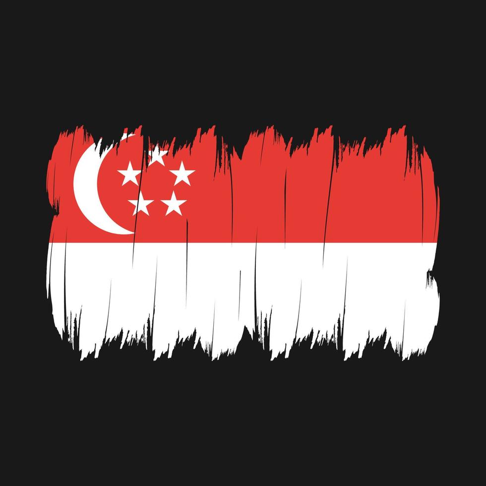 brosse drapeau de singapour vecteur