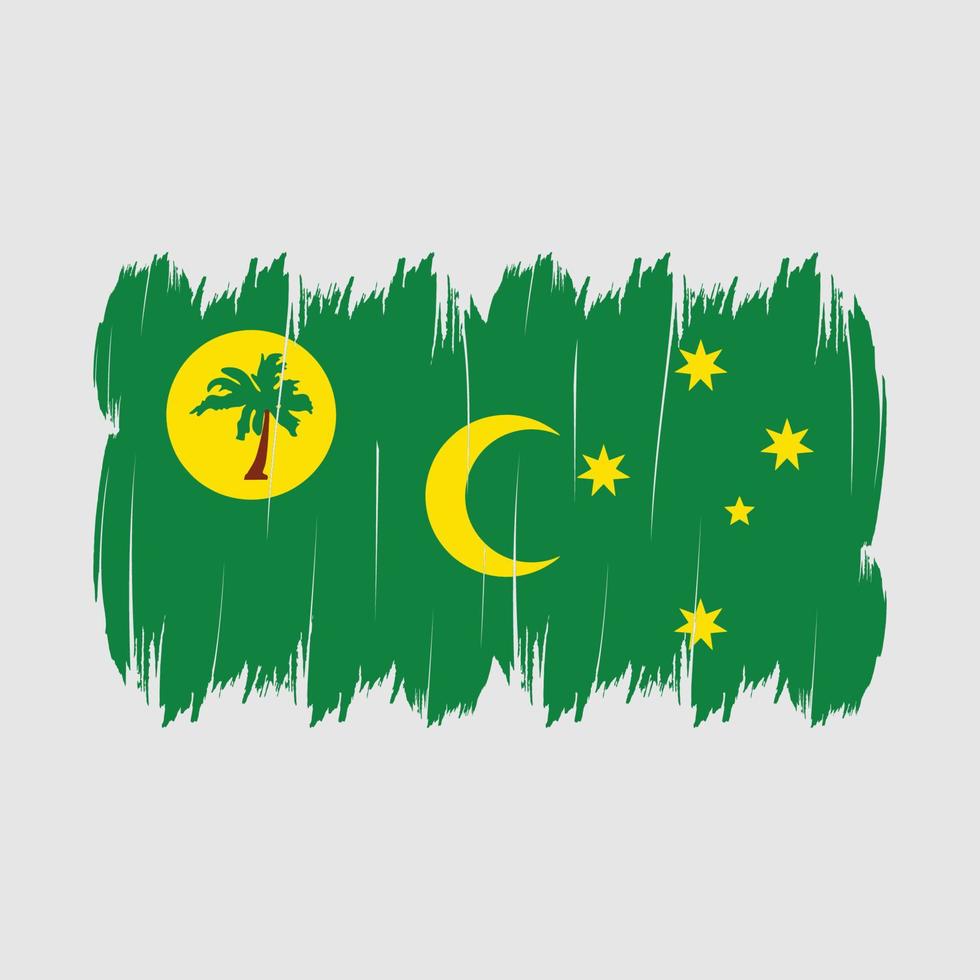 brosse de drapeau des îles cocos vecteur