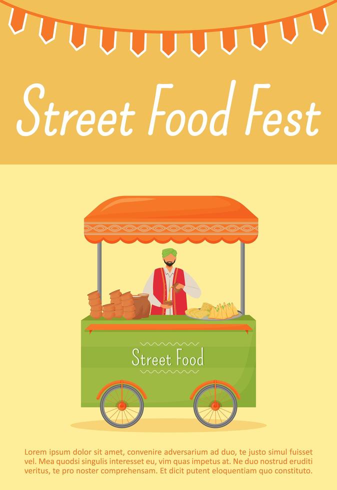 affiche du festival de la cuisine de rue vecteur