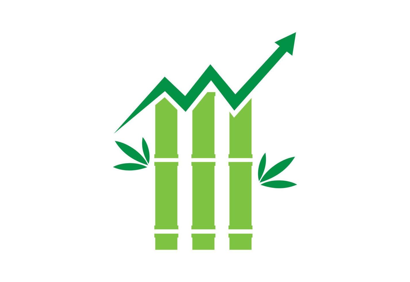 création de logo financier en bambou, modèle de conception vectorielle vecteur