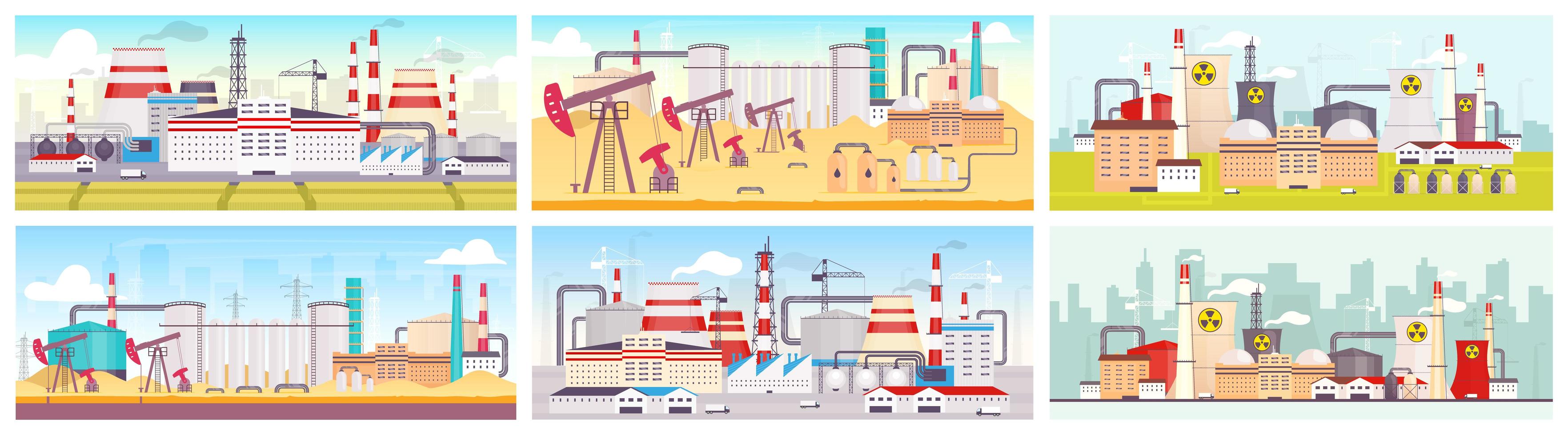 ensemble de conception de sites industriels vecteur