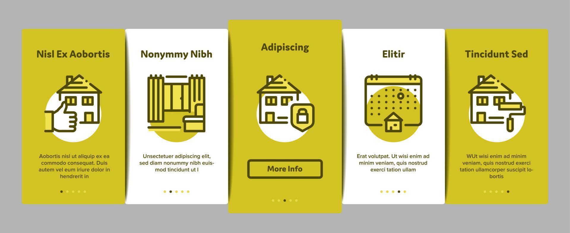 immeuble d'habitation éléments d'intégration icônes définies vecteur