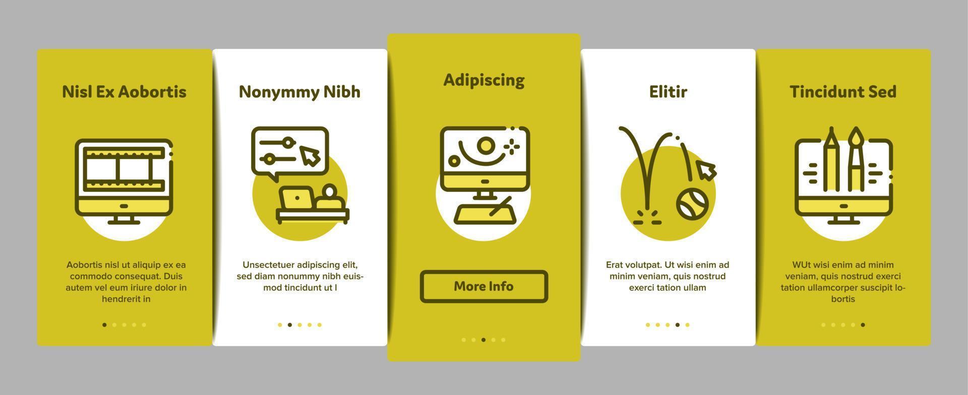 motion design studio onboarding elements icons set vector