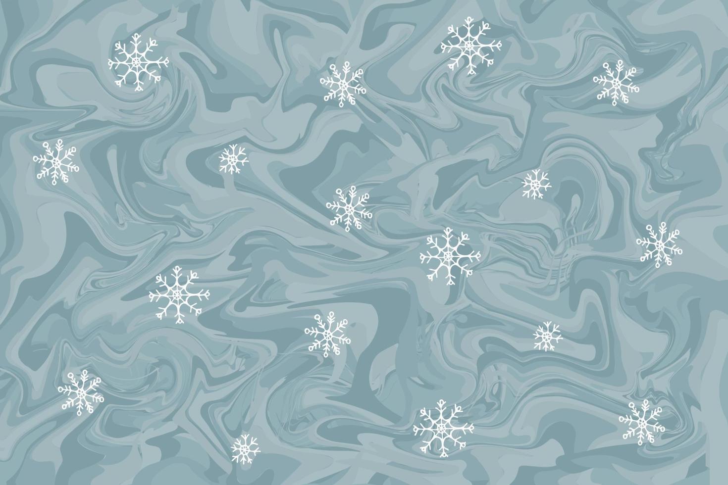 fond d'hiver en marbre avec des flocons de neige. design liquide fantaisie. carte de Noël. couleur de fond bleu abstrait. mur de pierre. texture vectorielle. vecteur