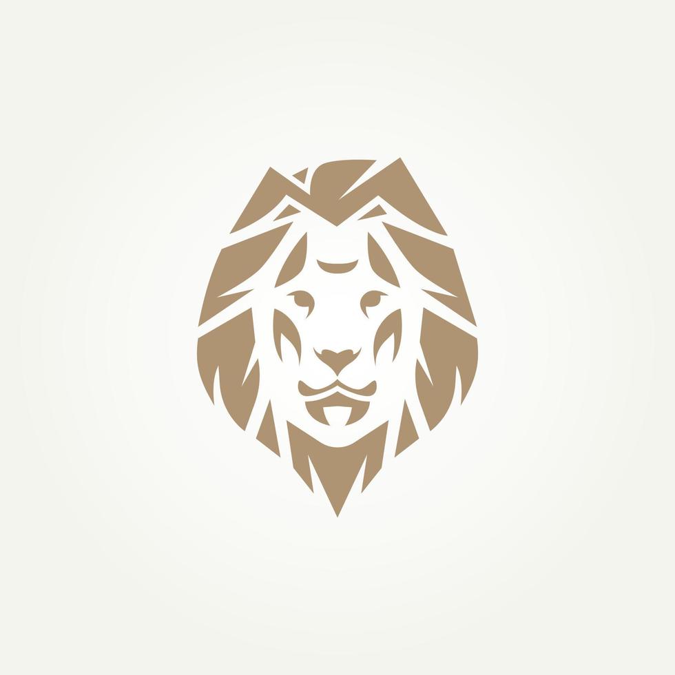 luxueux isolé tête de lion abstraite icône étiquette logo modèle illustration vectorielle conception vecteur