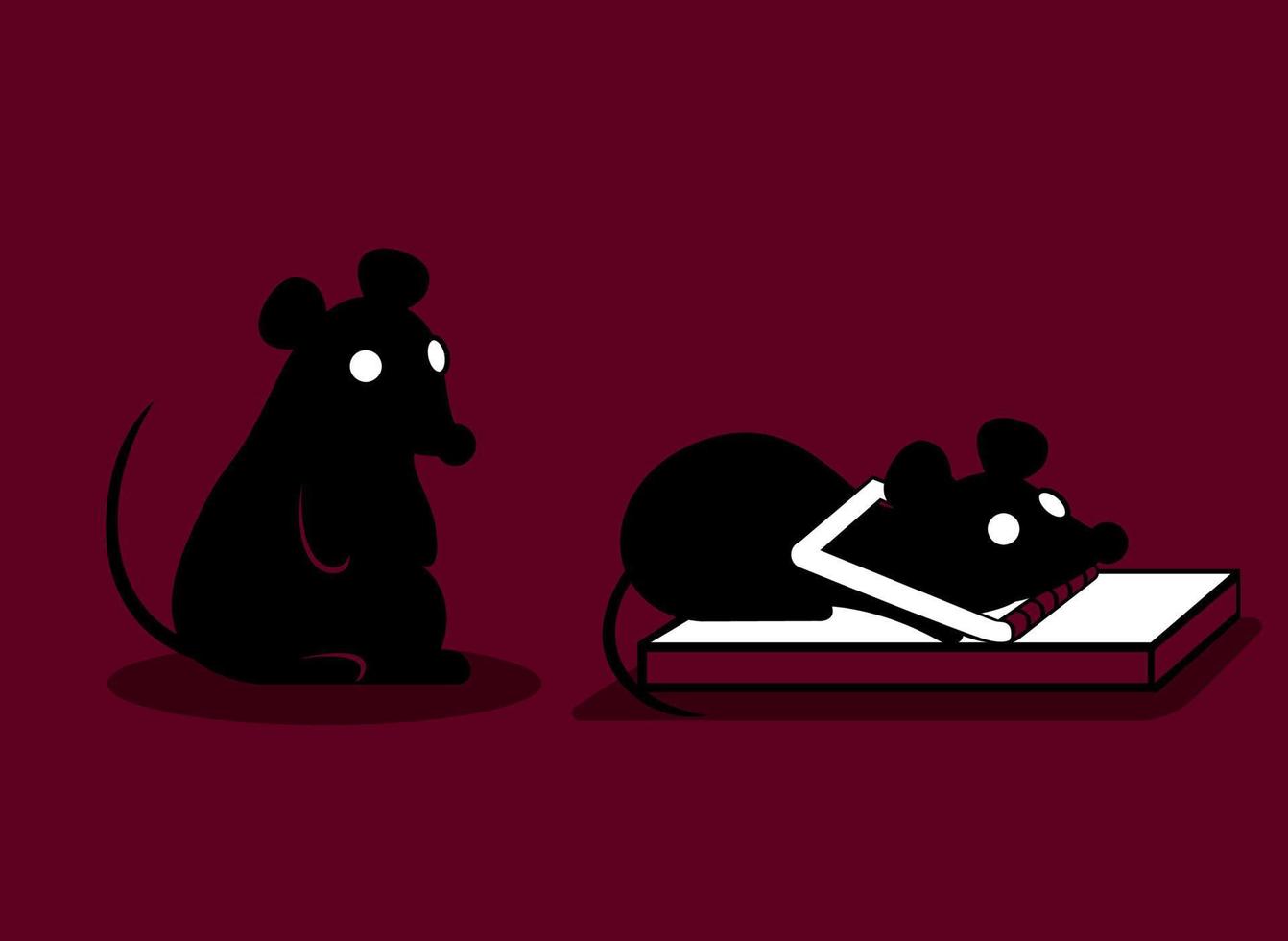 souris tombant dans un piège illustration vectorielle vecteur