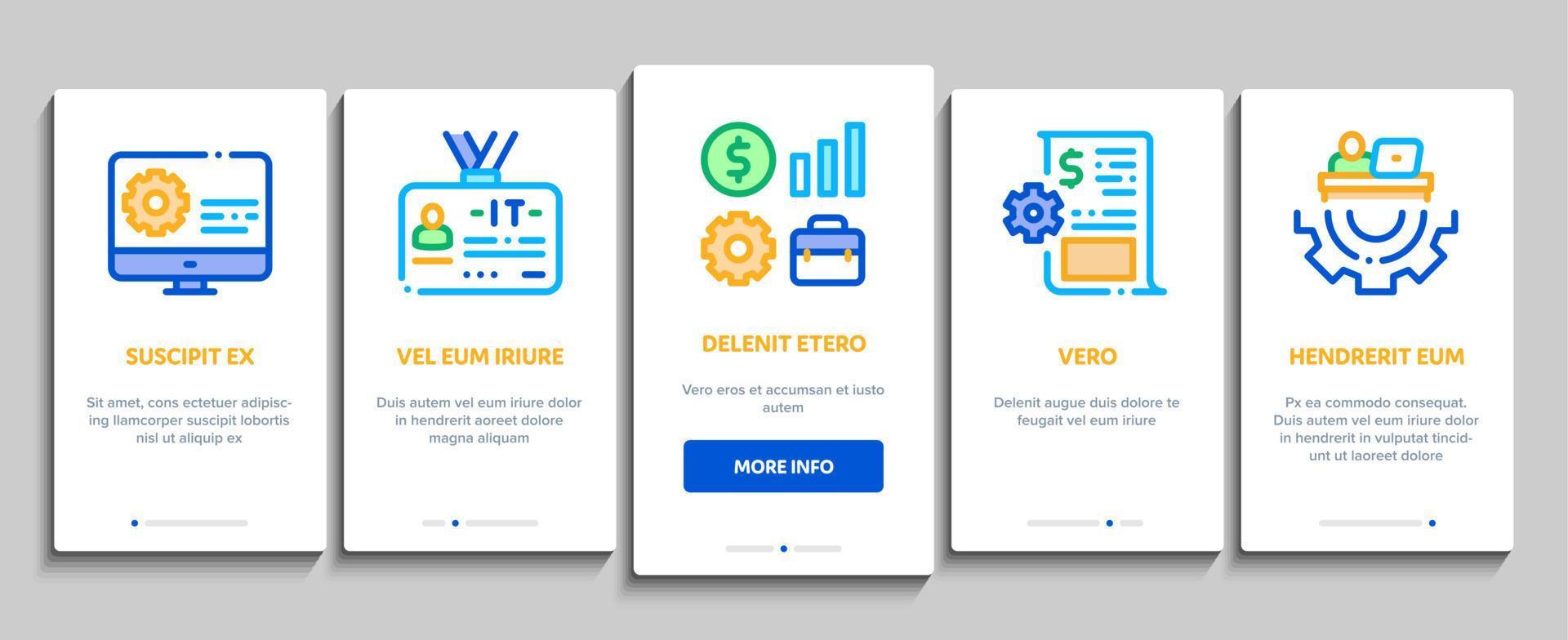 it manager développeur onboarding elements icons set vector