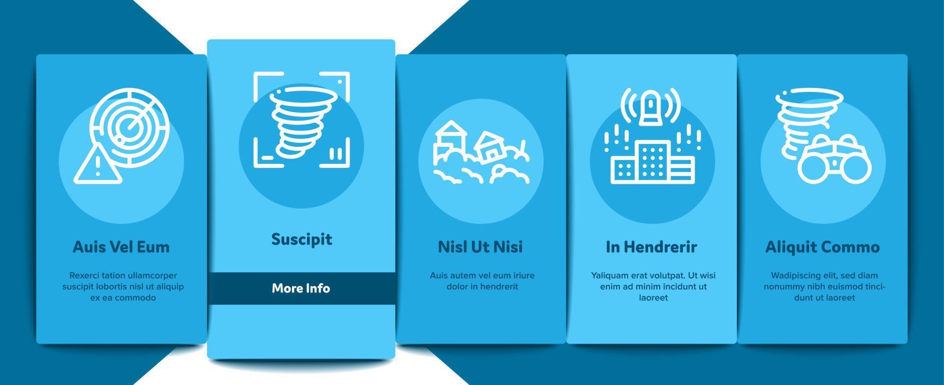 vecteur de jeu d'icônes d'éléments d'intégration de tornade et d'ouragan