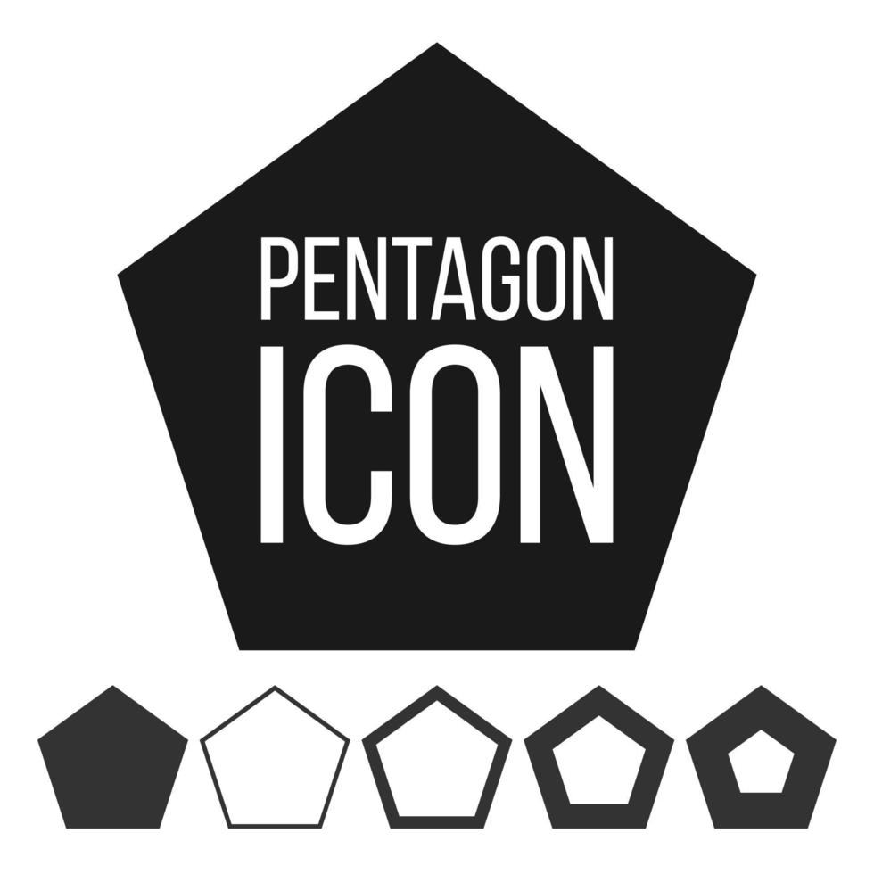 vecteur d'icône pentagone. 5 symbole à cinq côtés. tableau de géométrie. signe de diagramme pentagonal. pictogramme de polygone. icône pentagonale isolée sur l'illustration blanche