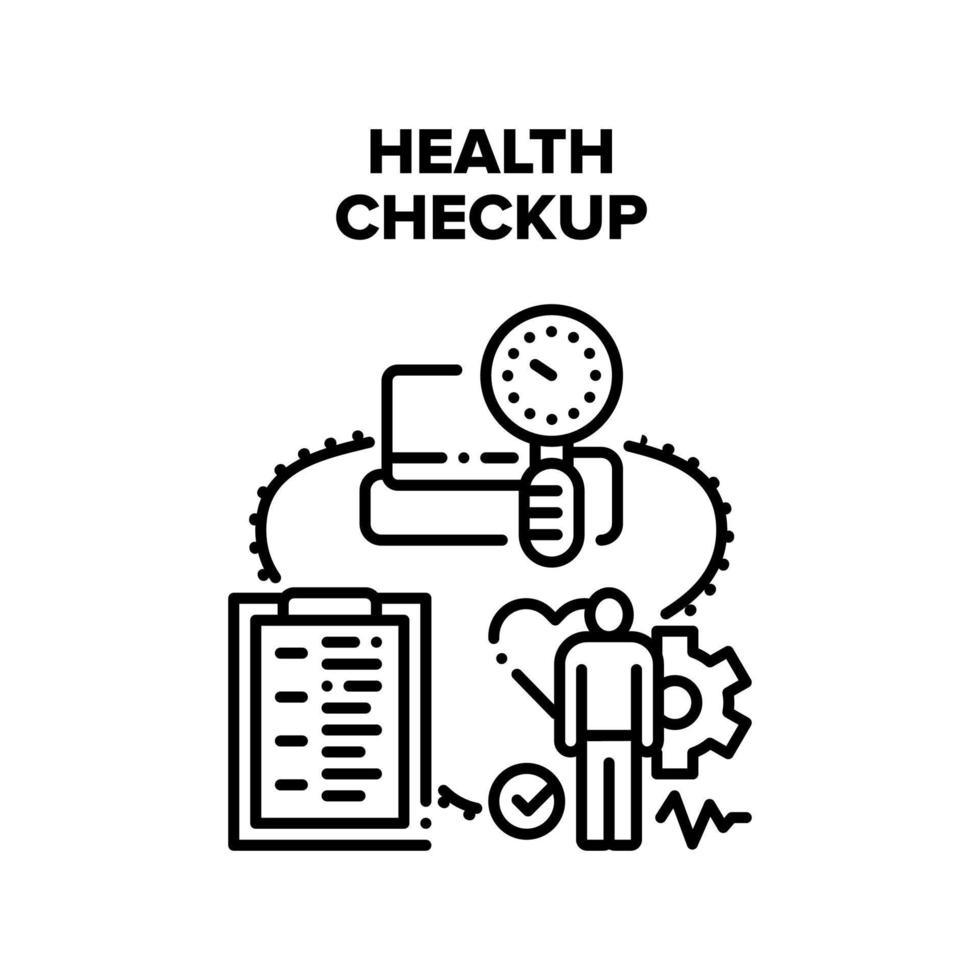 illustration noire de concept de vecteur de bilan de santé