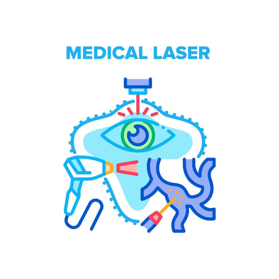 illustration de couleur de concept de vecteur laser médical