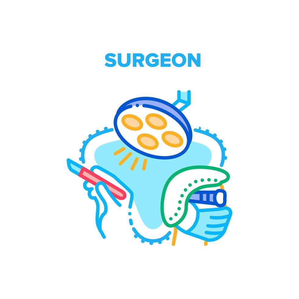 illustration de couleur de concept de vecteur de médecin chirurgien