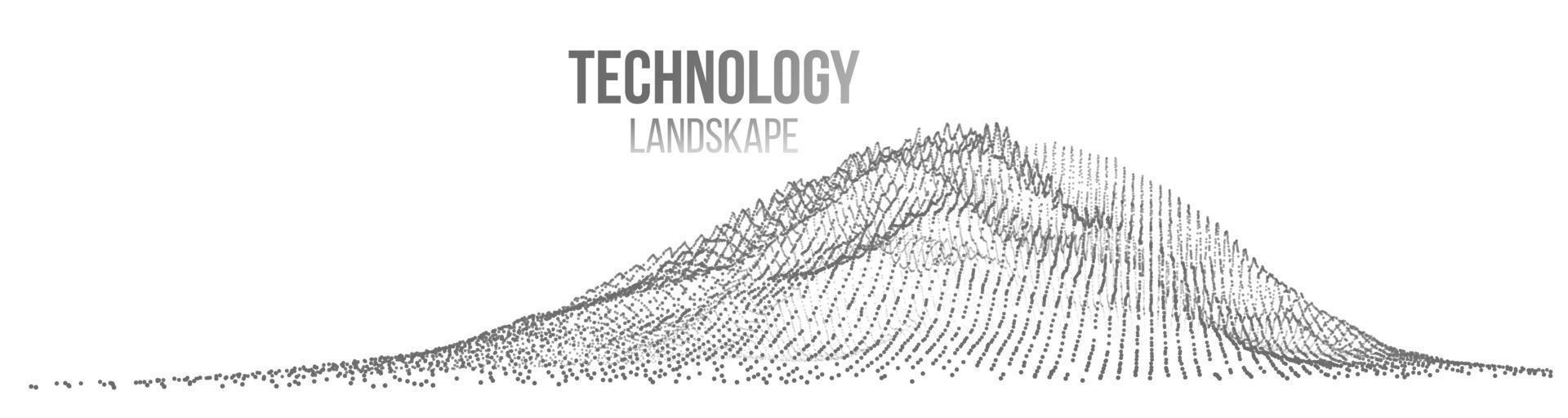 vecteur de fond de paysage numérique abstrait. filaire de points. informations sur l'énergie. illustration de la technologie