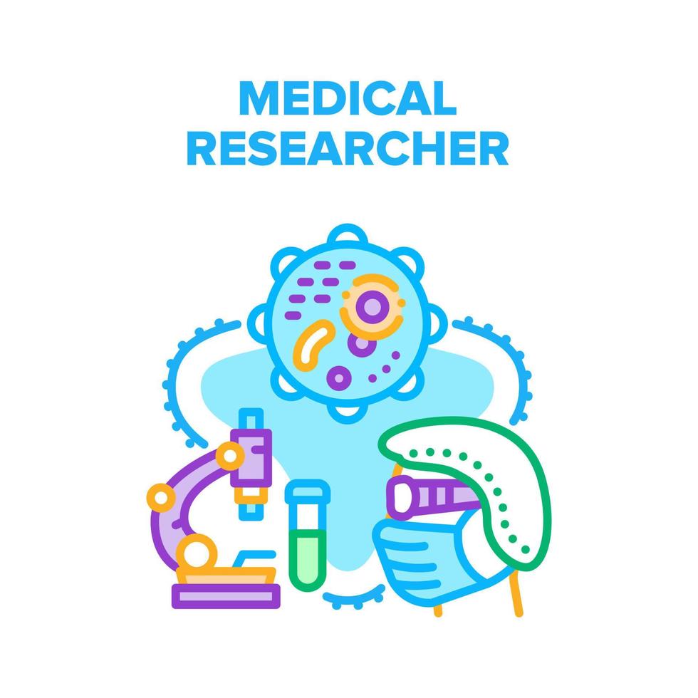 couleur de concept de vecteur scientifique chercheur en médecine