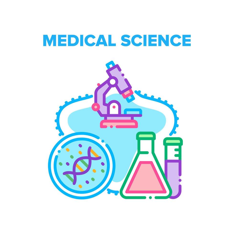 illustration de couleur de concept de vecteur de science médicale